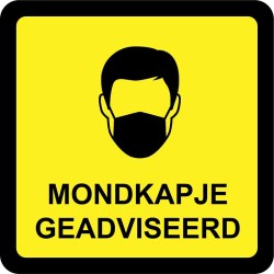CRNA-MNDKP-VLADV - mondkapje geadviseerd vloersticker-40x40cm-geel